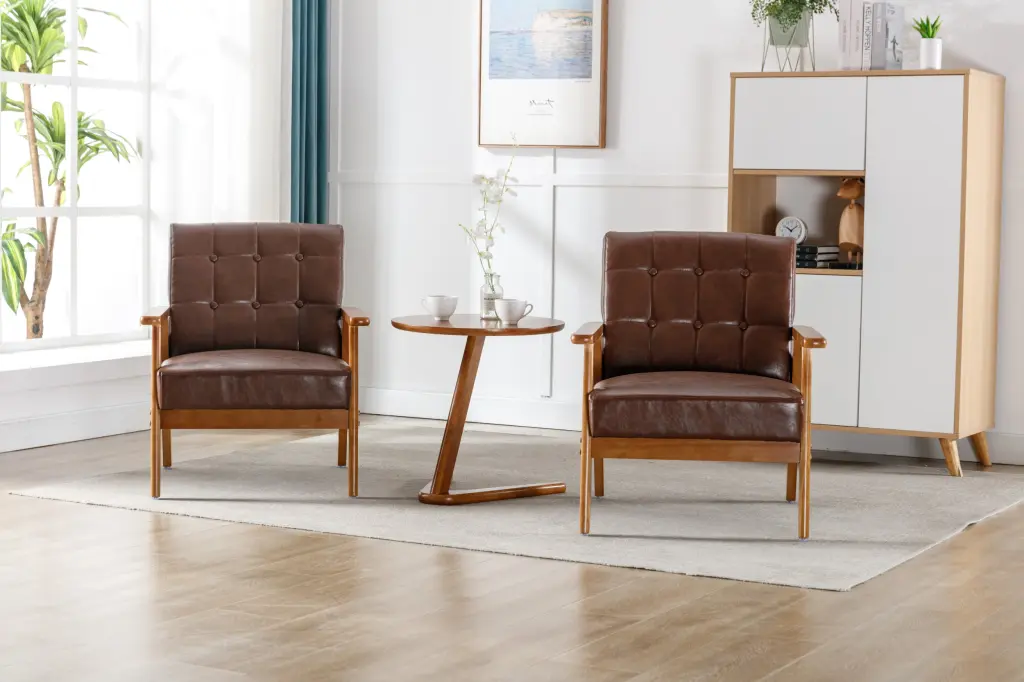Accent Chairs Set 2 Side Table Mid Century Modern Living Room w1539 coolmore