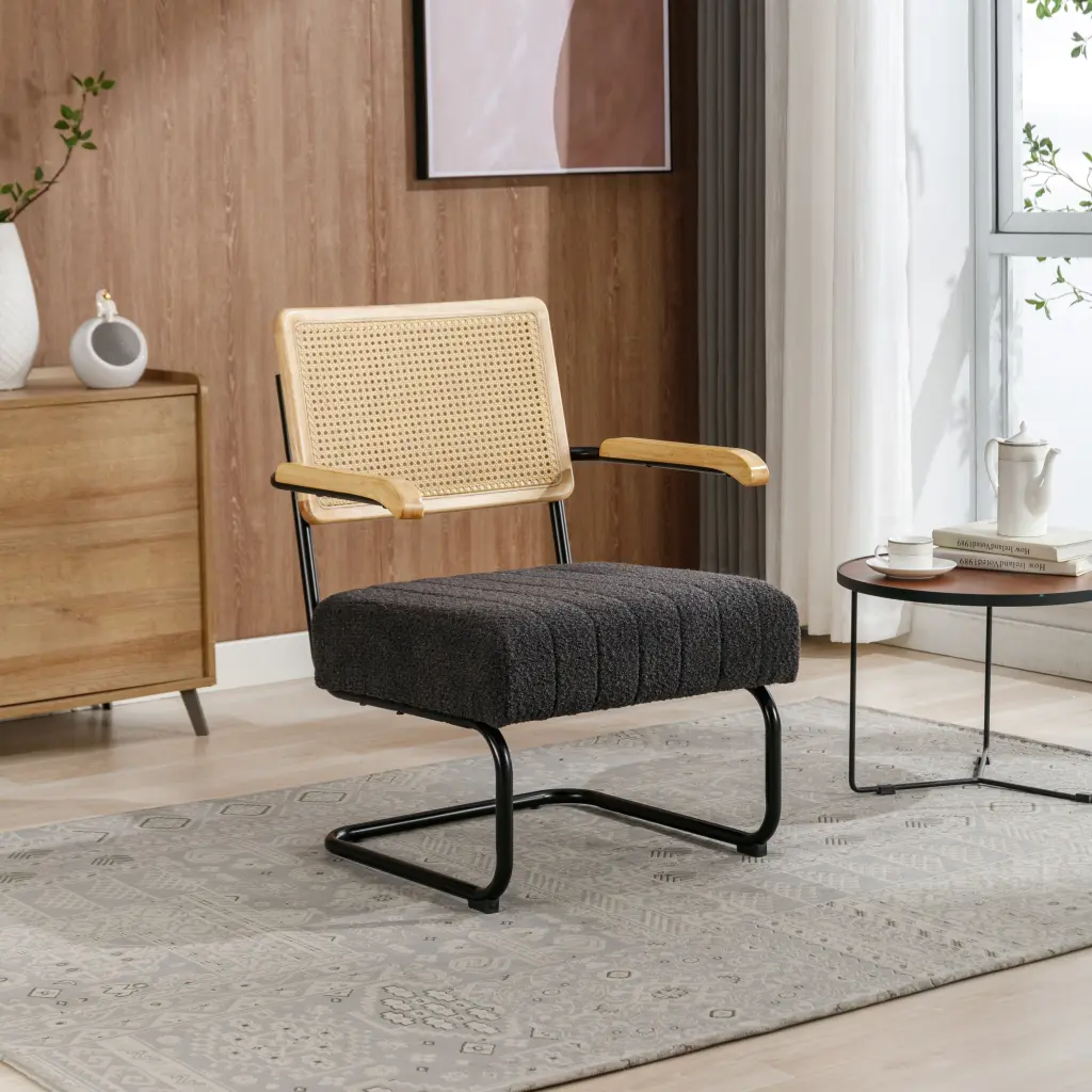 Coolmore Accent Chair Modern Industrial Slant Armchair Metal Frame w1539 coolmore