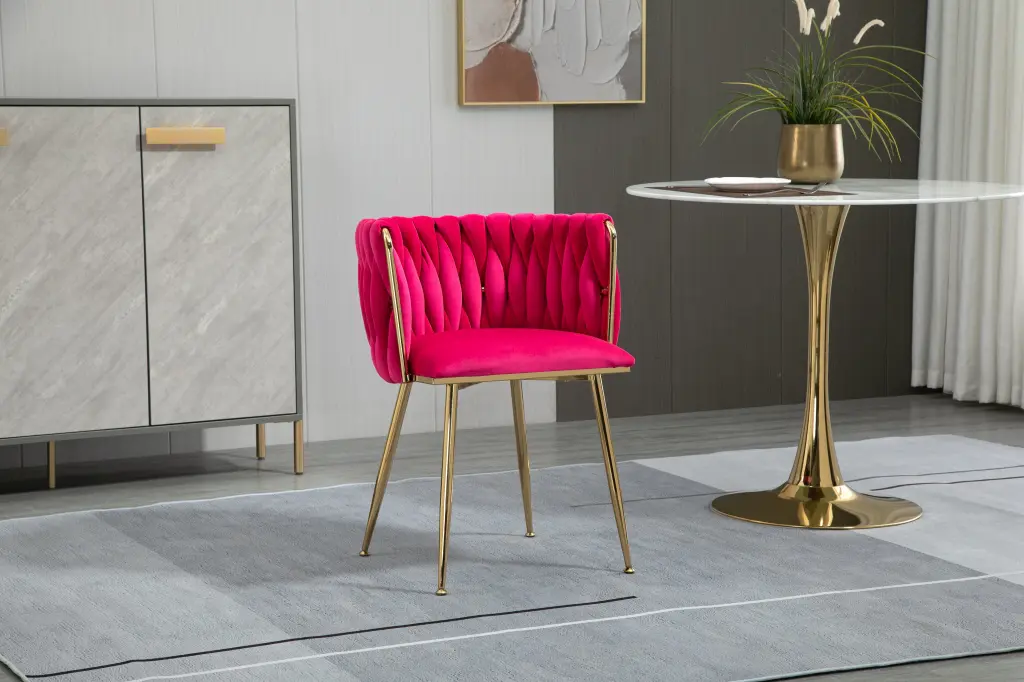 Coolmore Leisure Dining Accent Chair 1 Piece Set Red Metallic Modern Seating w1539 coolmore