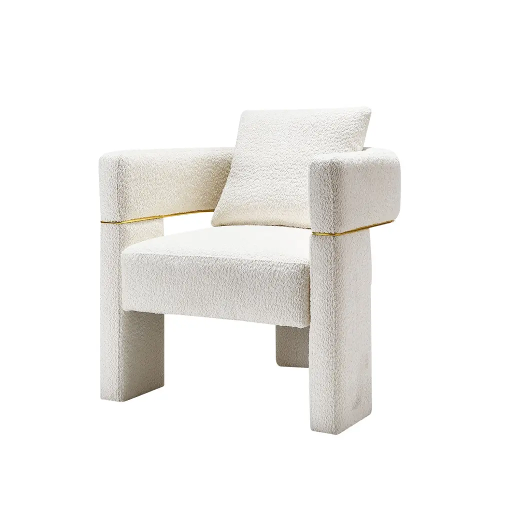 30.51 Inch Wide Boucle Upholstered Accent Chair Beige Living Space wq furniture