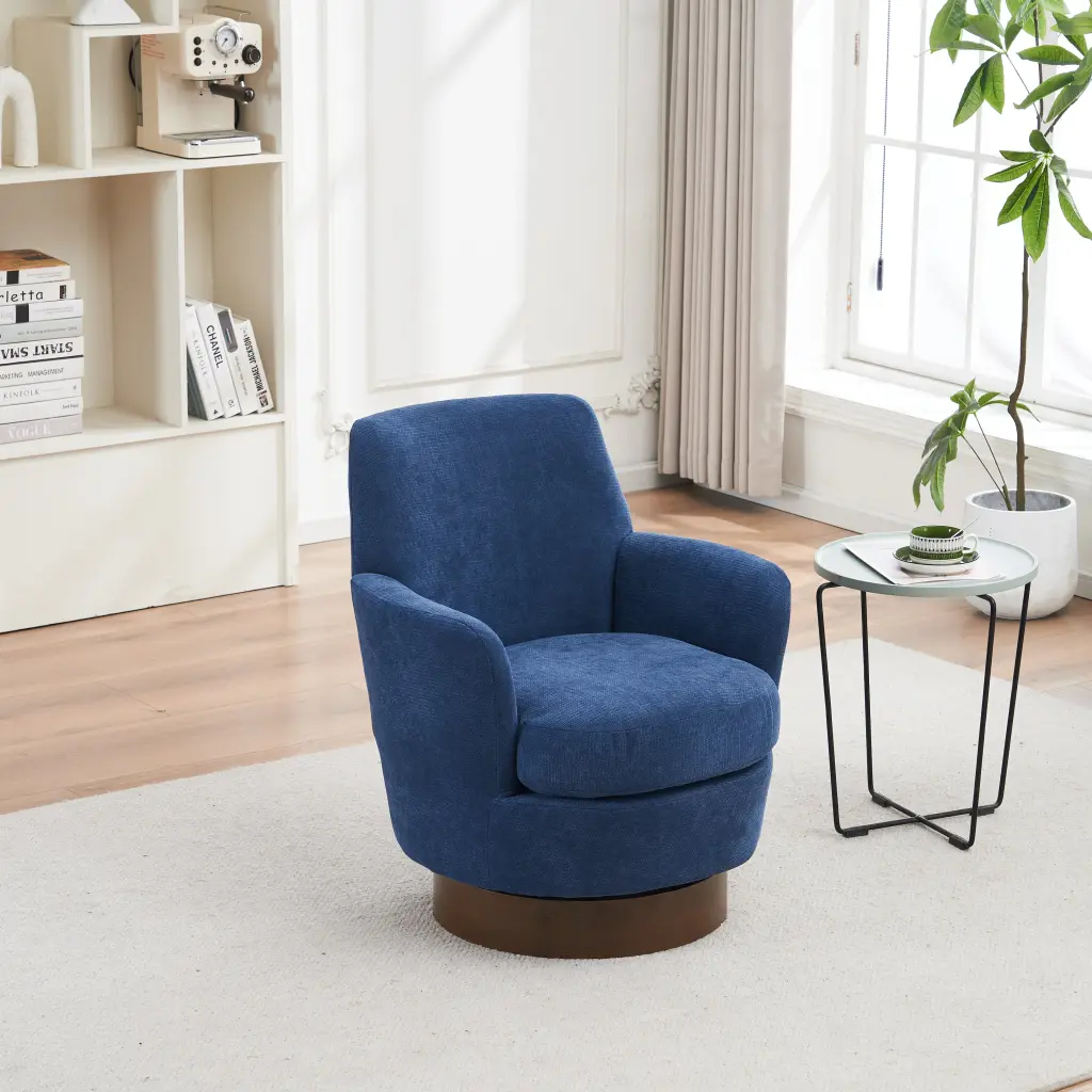 Polyester Swivel Barrel Chair Swivel Accent Armchair Living Room xr-1361