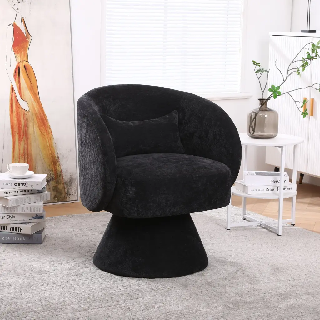 Swivel Accent Chair Round Barrel Armchair Living Room Lounge Furniture xr-1361
