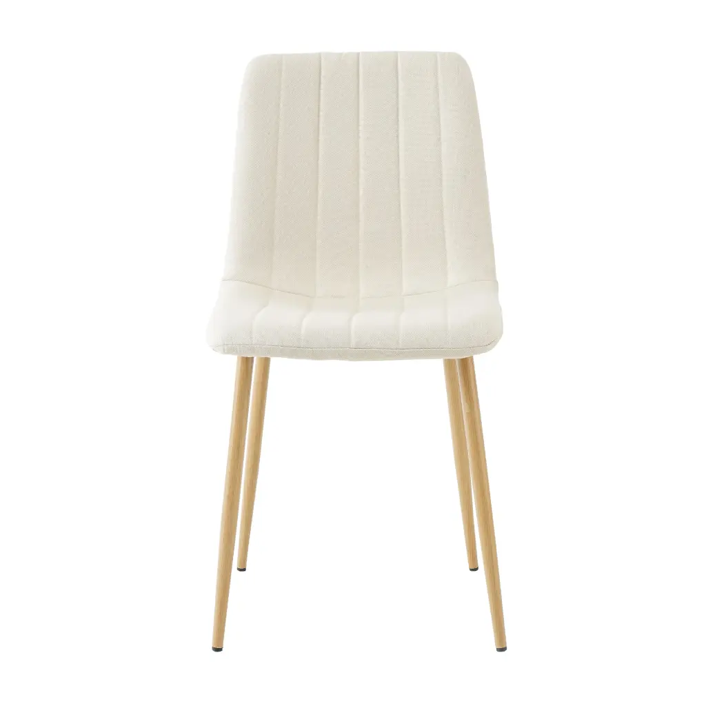 Modern Beige Fabric Dining Chair Upholstered Accent Side Chair youngmagic