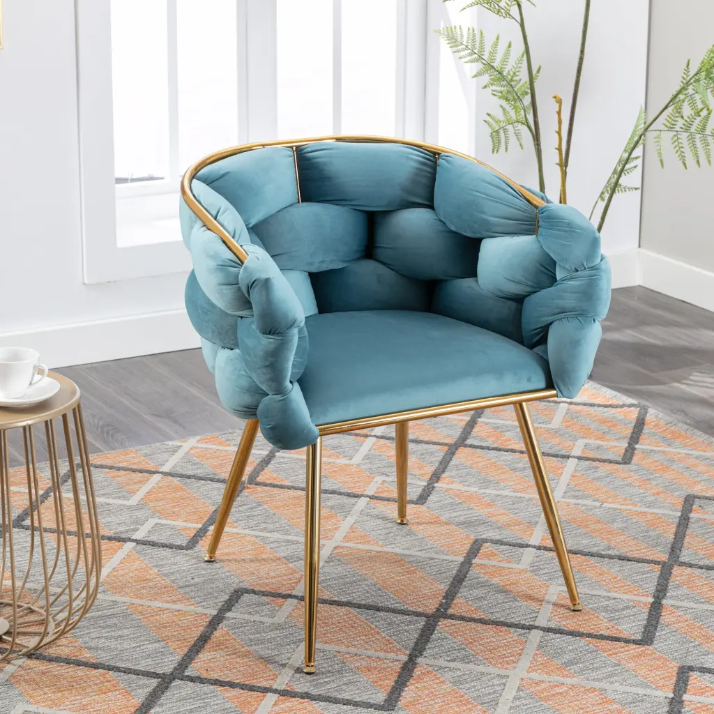Premium Modern Effortless Leisure Velvet Single Sofa Chair Bedroom or Living Room zen zone
