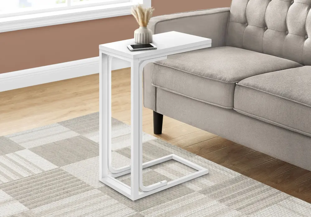Accent Table, C - Shaped Contemporary Desig