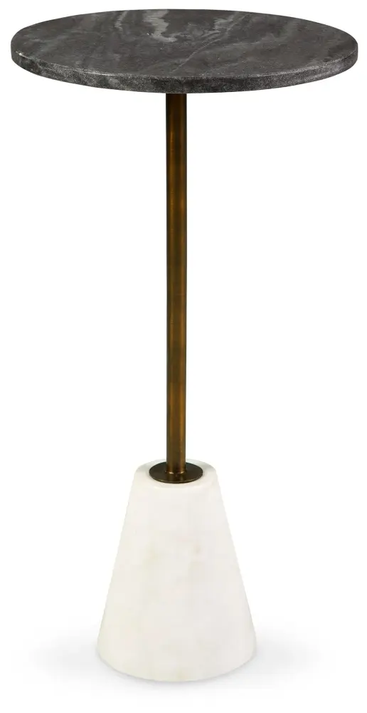 Caramont - Accent Table White Base - Black / Chalk / Gold Finish 36 Inches Wide