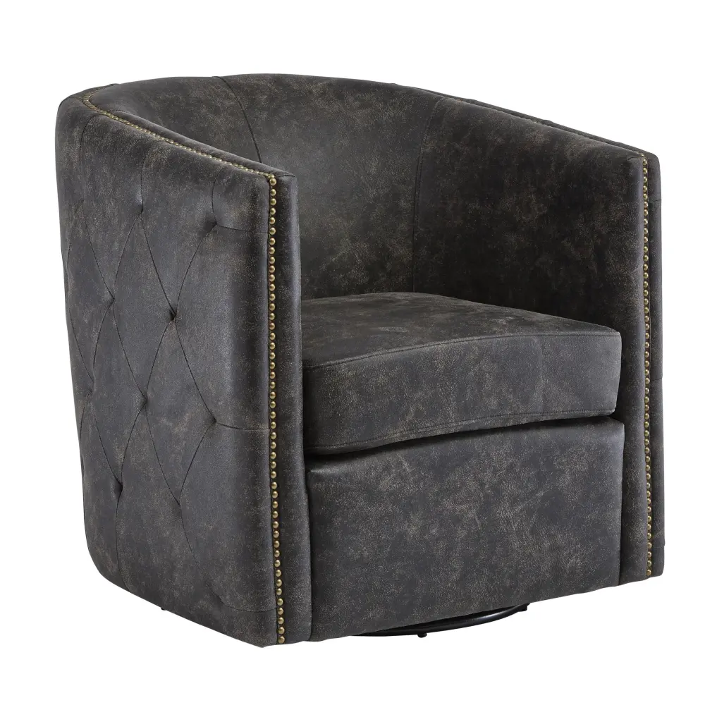 Diamond Up-to-date Furniture Exclusive Design Brentlow Swivel Leather Look Accent Chair A3000202