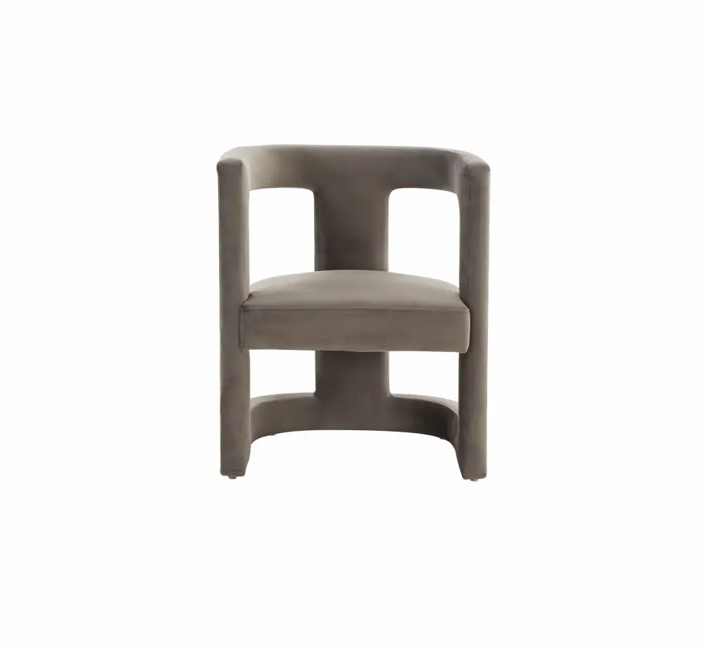 Industrial Metal Modrest Kendra - Present-day Grey Fabric Accent Chair