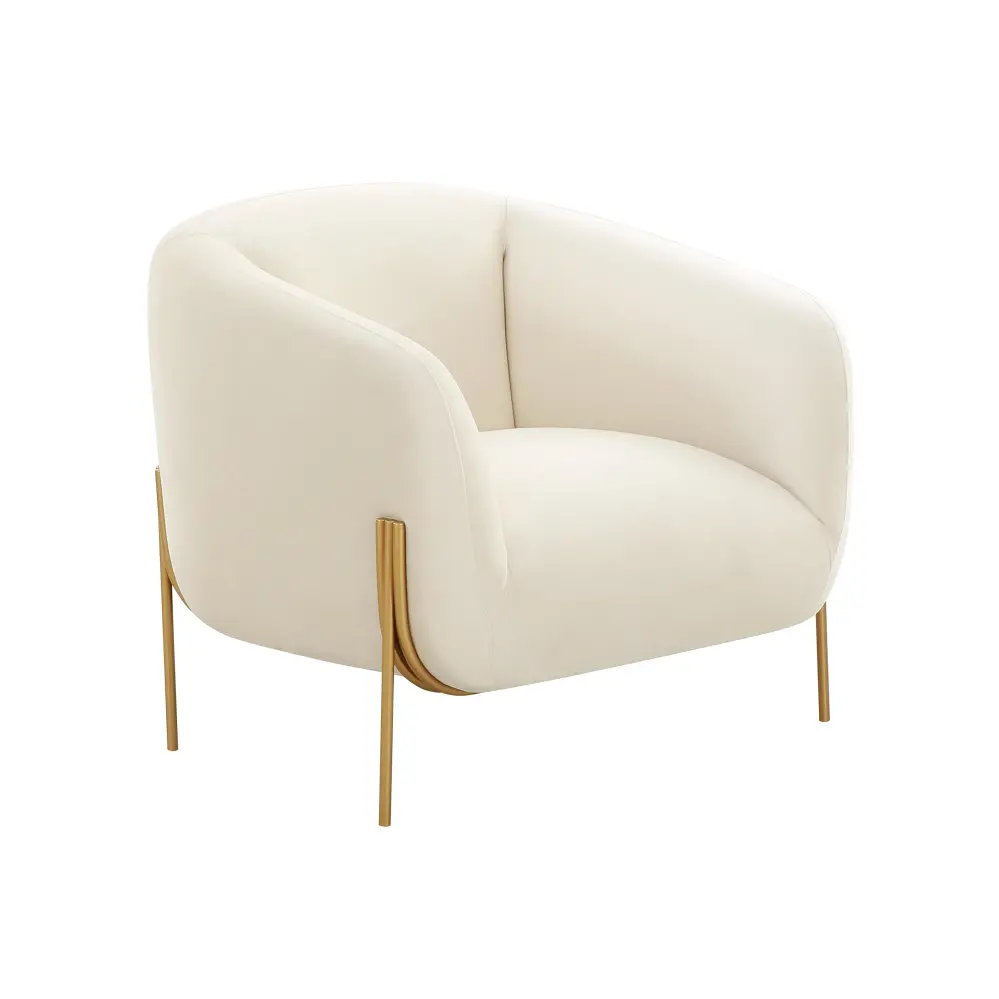 Kandra Cream Soft pile Accent Chair - UK