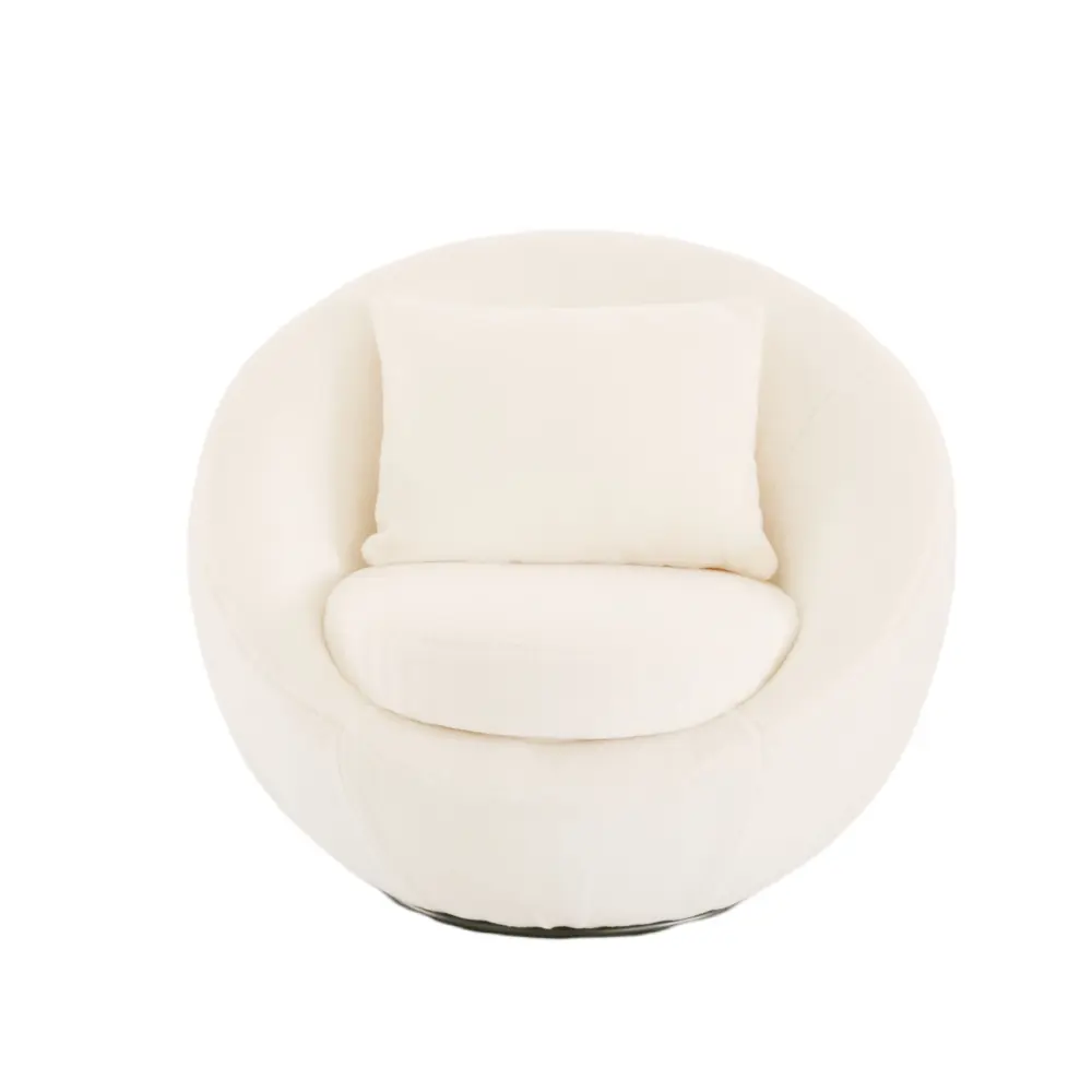 Mid-Century Modern Modrest Gypsum - Up-to-date White Swivel Accent Chair