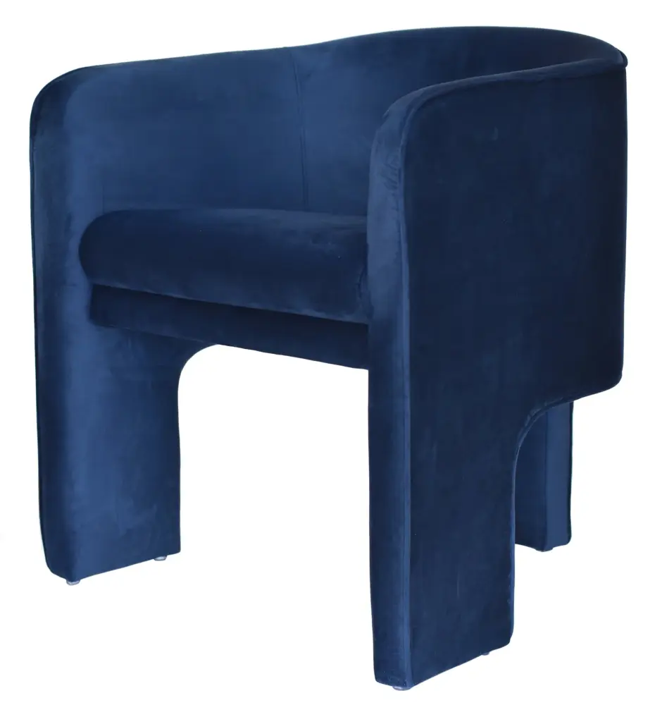 Modrest Kyle - Modern Blue Plush fabric Accent Chair 36 Inches Wide