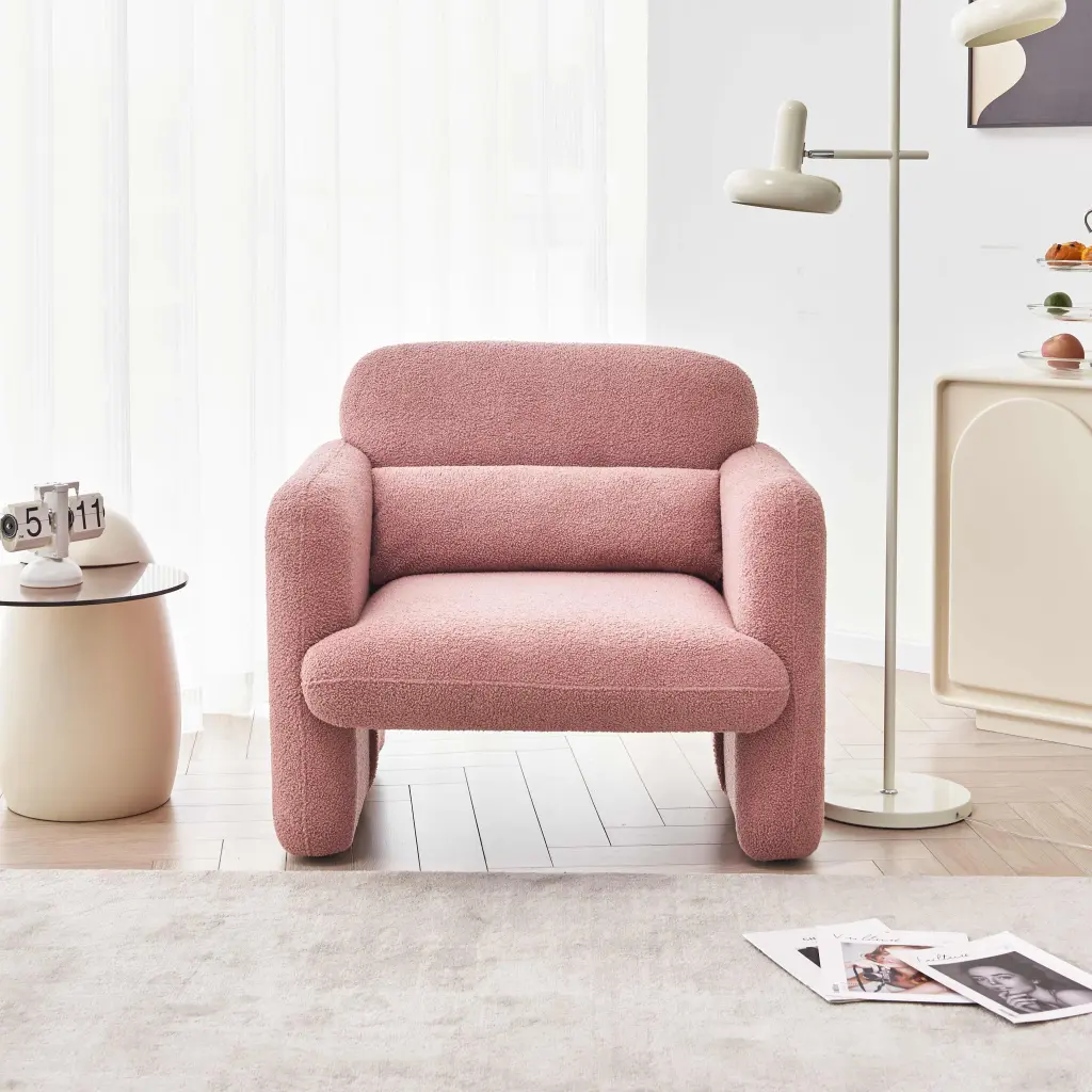 34 Inch Lamb Fleece Material Sofa Modern Single Sofa Assistance Pillow modasi