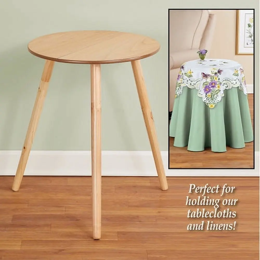 Round Wooden Side Accent Table Unfinished 20 Diam x 25.5 H C&E