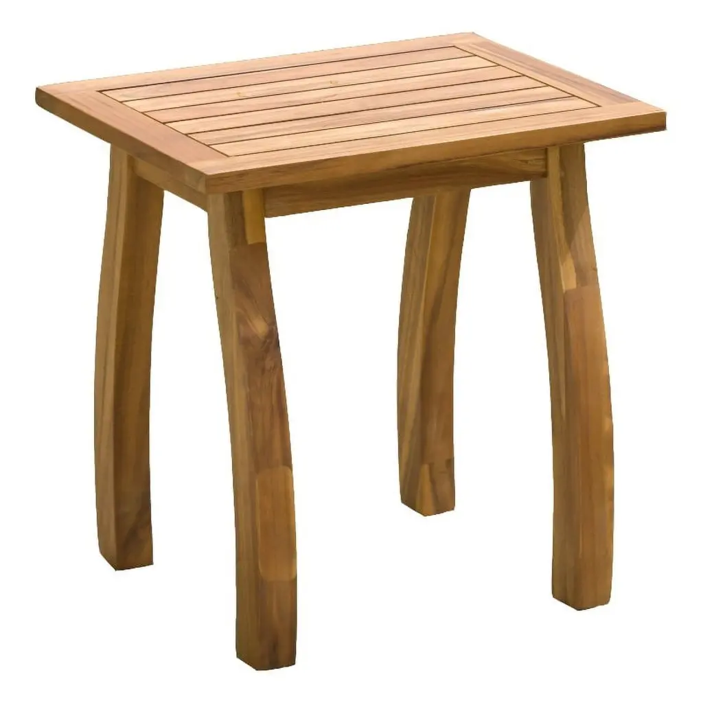 Noble House Selma Outdoor Acacia Wood Accent Table Teak Brown - Slatted Patio Table