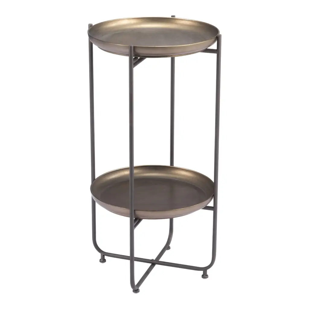 Bronson Accent Table Bronze Finish Zuo Modern