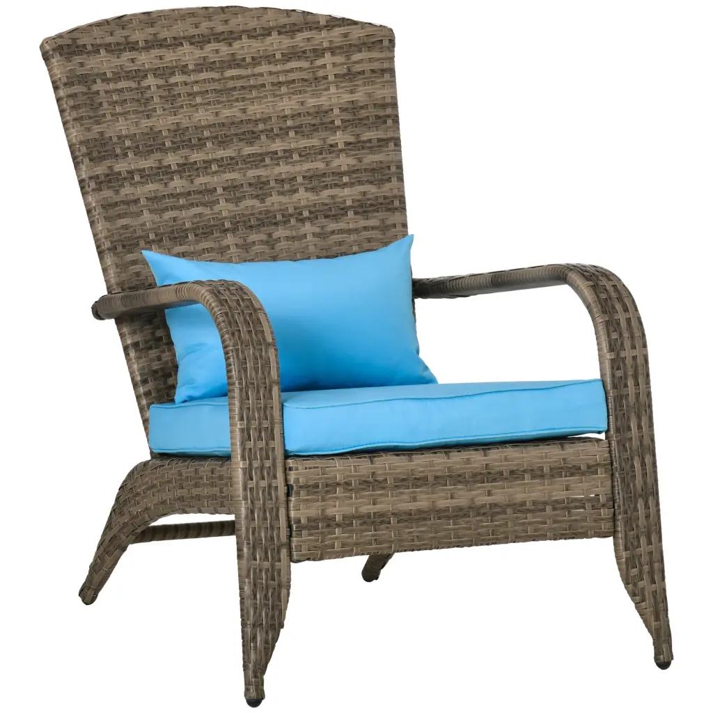 Outsunny Patio Wicker Adirondack Chair All Weather Rattan Finish aosom business