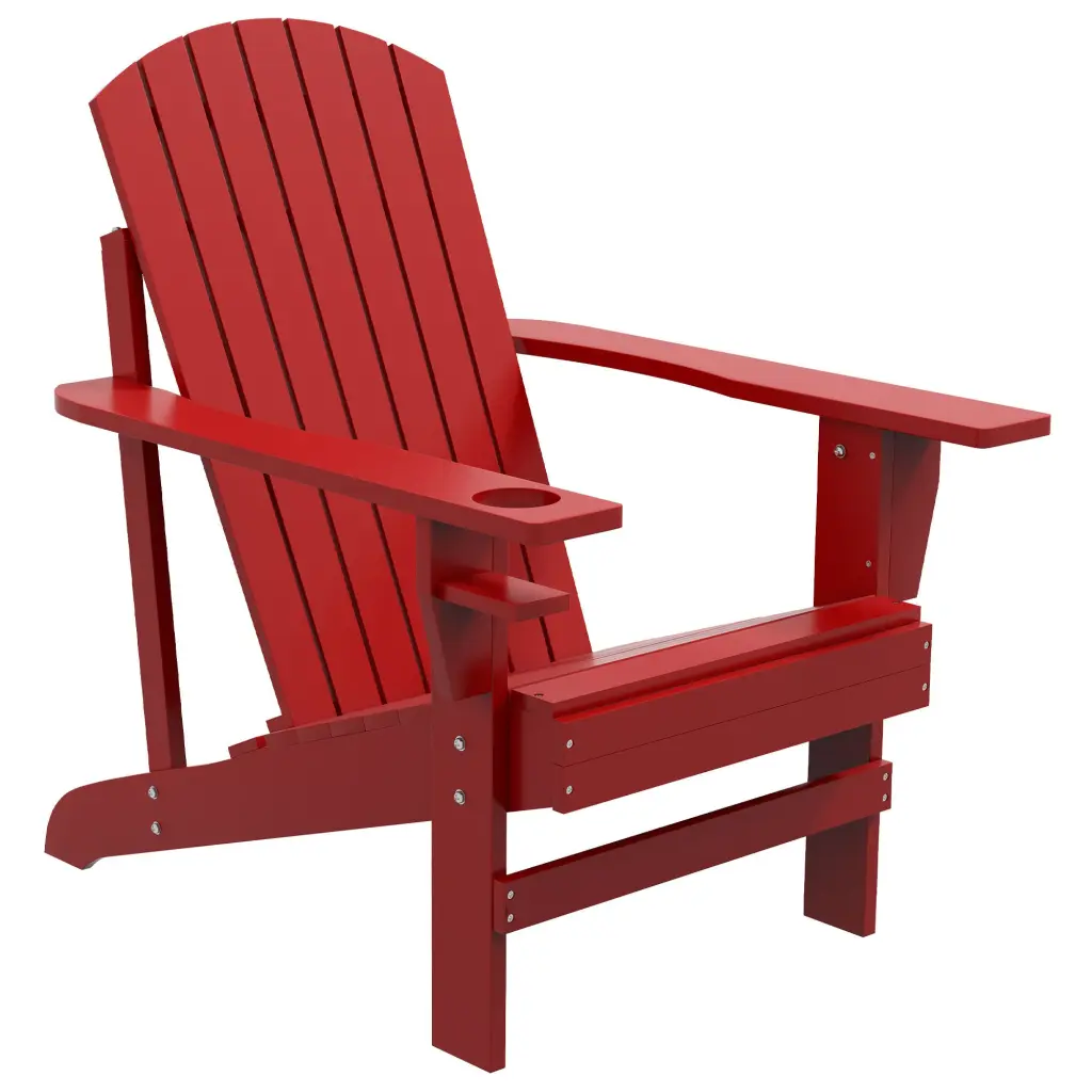 Outsunny Wooden Adirondack Chair Outdoor Patio Lawn Chair Cup Holder aosom business