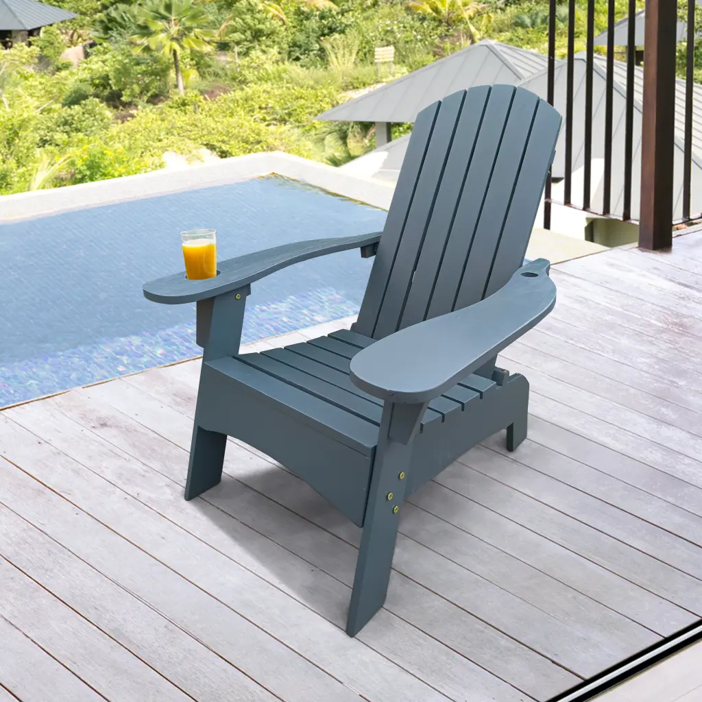 Outdoor Indoor Timber Adirondack Chair Umbrella Hole civilfurniture