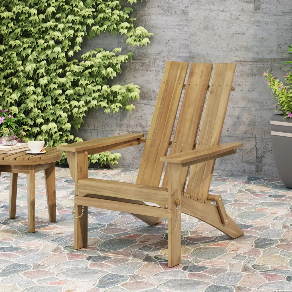 Zuma Collapsible Adirondack Chair Natural Timber Outdoor nh-ihave