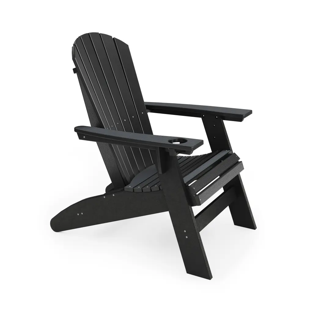 Black Adirondack Chair Robust Hdpe Poly Lumber Poolside Patio sopoly