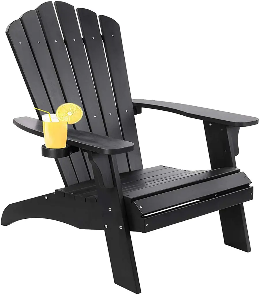 Polystyrene Adirondack Chair Black Outdoor Patio Chair w969 -modern muse-
