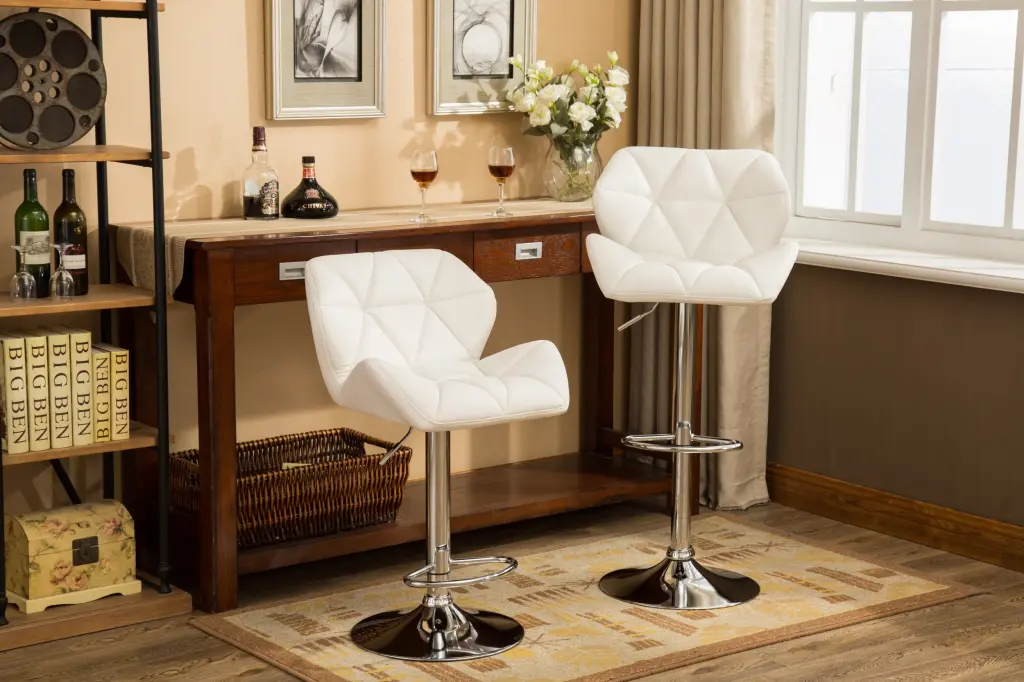 Glasgow Contemporary Tufted Customizable Height Hydraulic Bar Stools hz