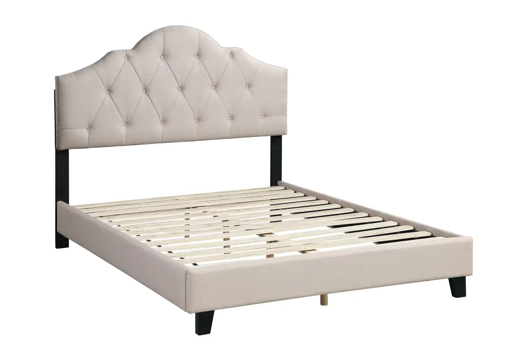 Contemporary 1Pc Full Size Bed Adjustable Hb Light Brown Polyfiber Tuf kanepe