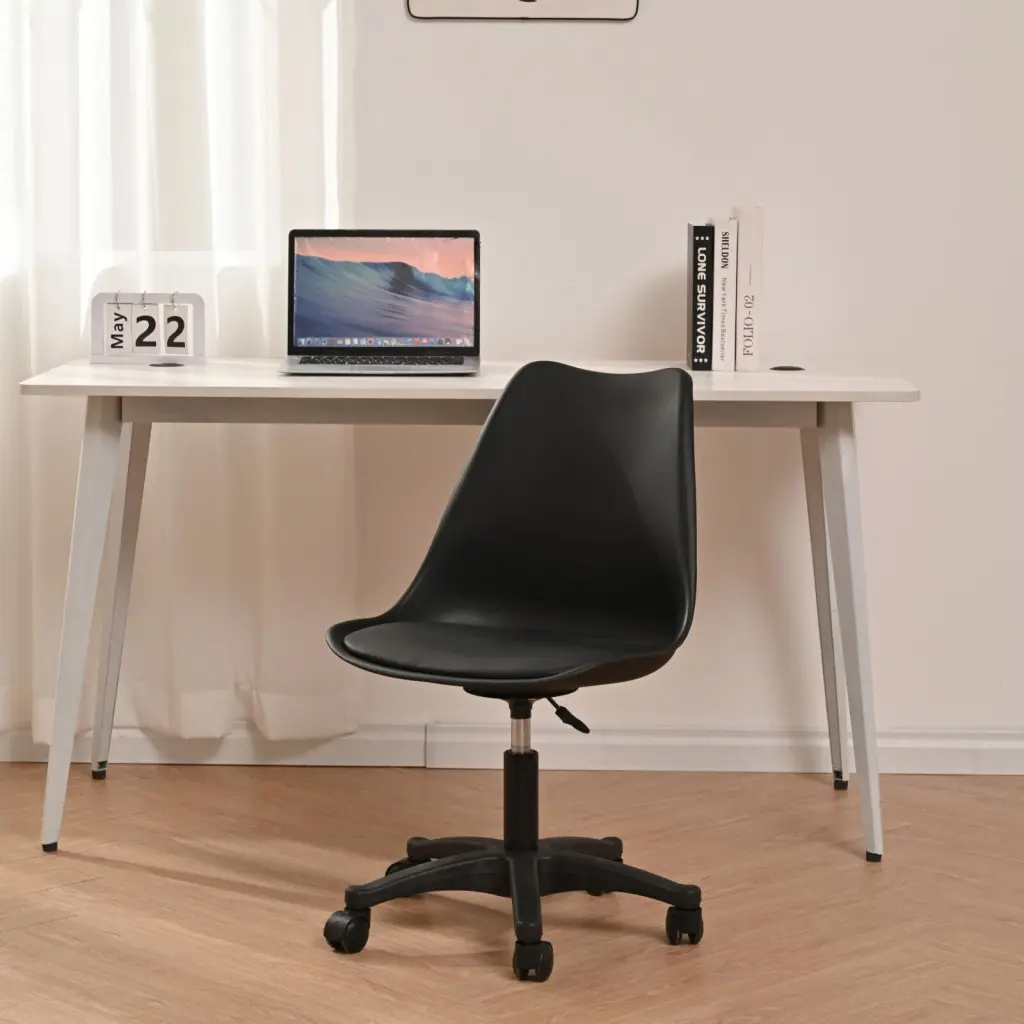 Black Pp Wheels Customizable Height Stationery Chair Study Modern Adjustable Office Chair rnb