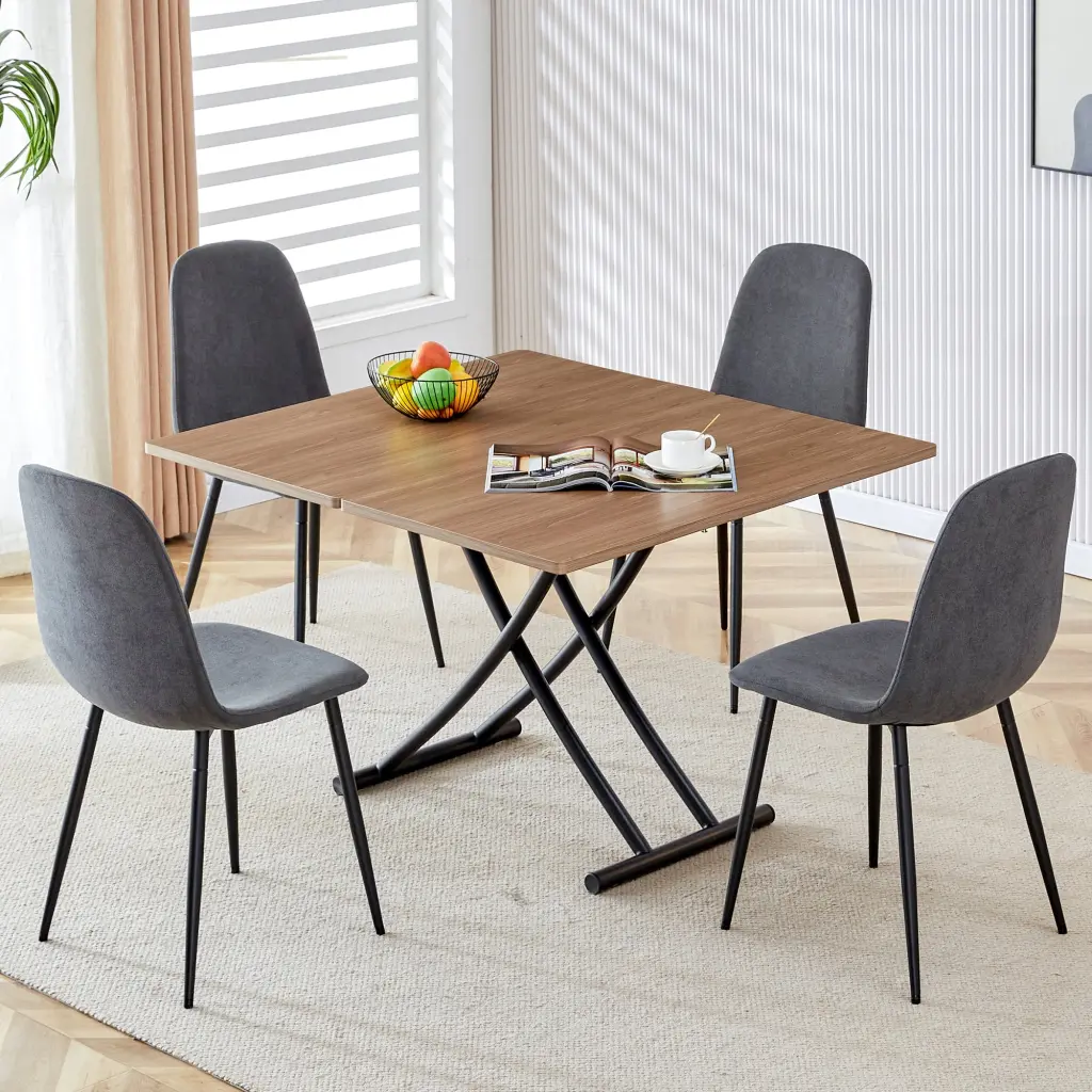 Modern Minimalist Multifunctional Lifting Table 0.8 Inch Wood Grain Adjustable Desk droom w-1151