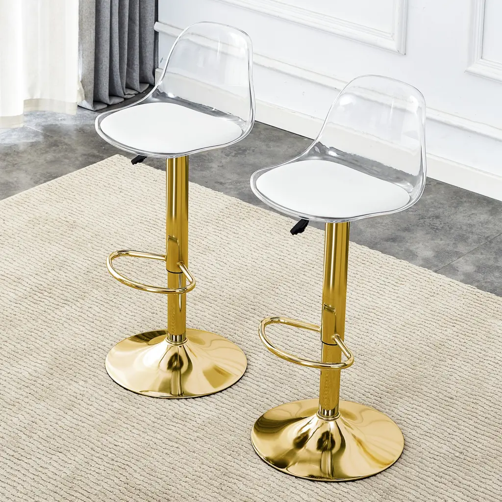 Modern Minimalist 360 Degree Rotating Adjustable Bar Chairs and Stools Set droom w-1151