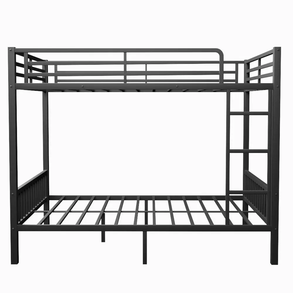 Queen Over Queen Metallic Bunk Bed Ladder And Slats Adults w2580