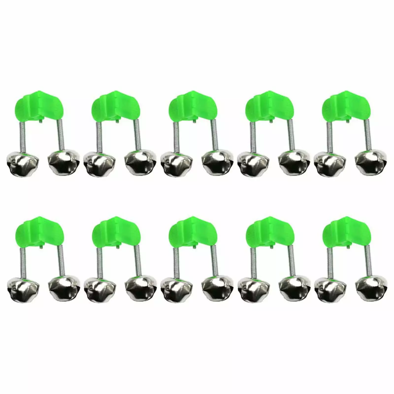 10pcs Fishing Rod Alarm Bells Dual Alert Clips Ice Fishing Accessories