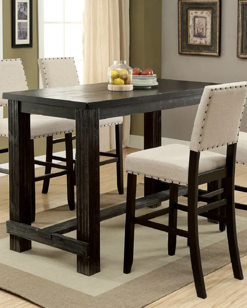 Antique Black Bold Distressed 1Pc Bar Table Dining Room Home Decor Centerpiece kanepe