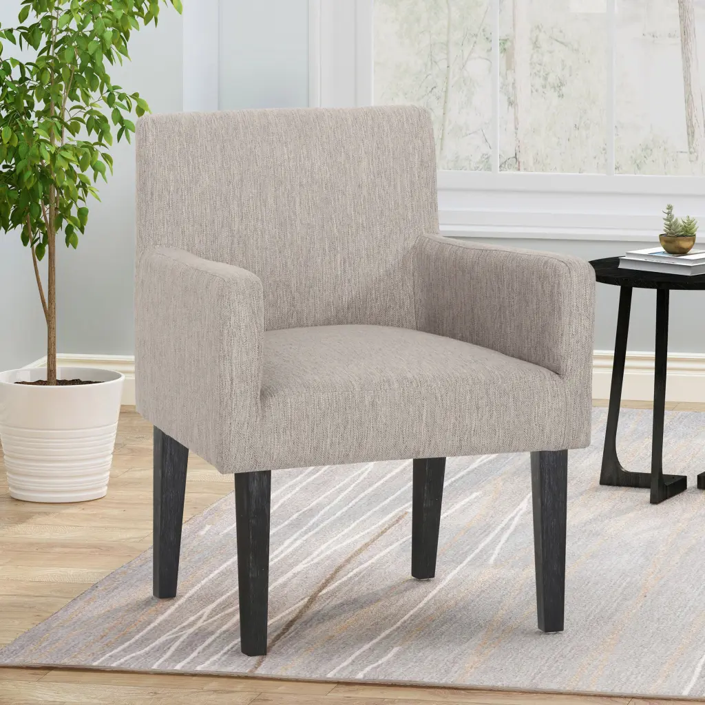 Light Grey Arm Chair Modern Upholstered Accent Chair nh-perfect home