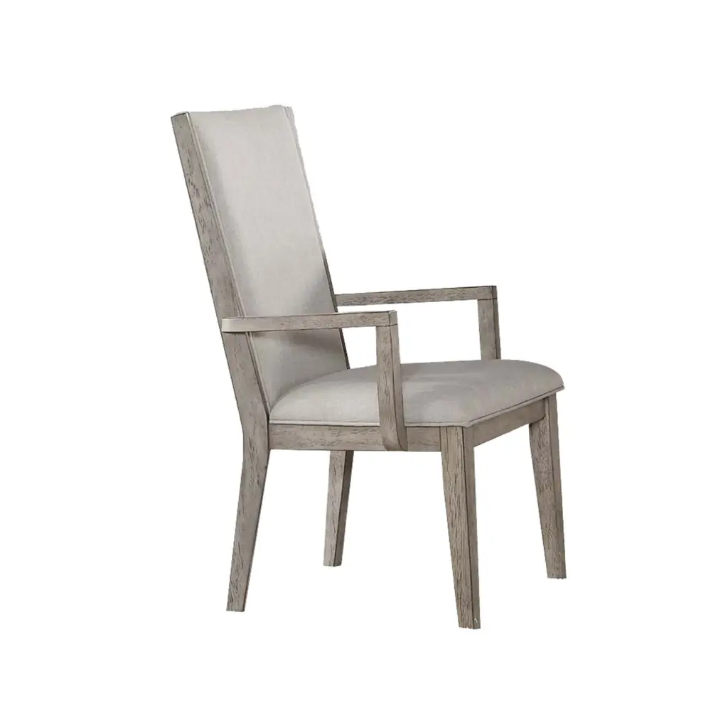 Wooden Arm Chairs Padded Seat and High Backrest Gray Set 2 royal hampton