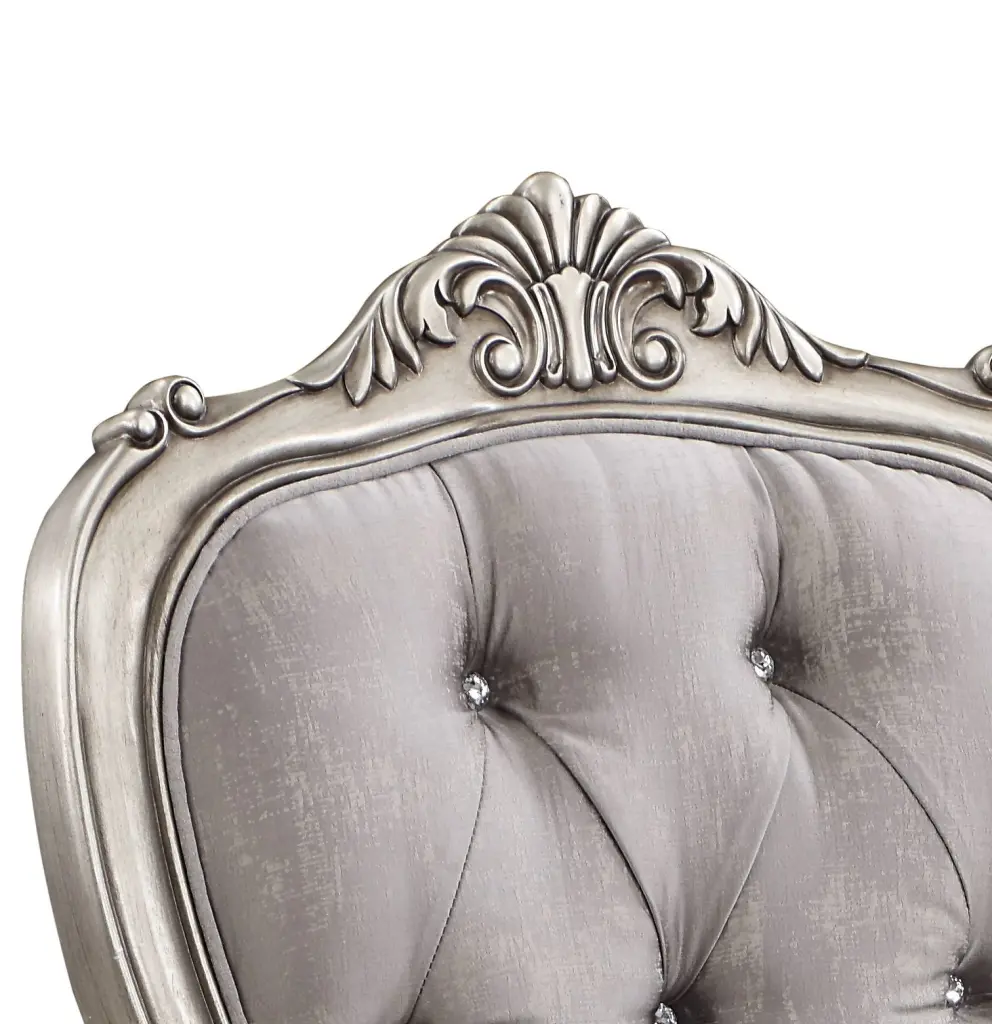 Ariadne Arm Chair Set 2 Velvet & Antique Platinum Finish Living Room acme onsite store