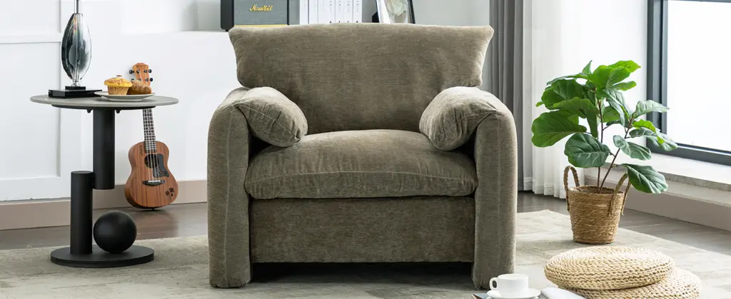 Modern Style Chenille Oversized Armchair Accent Chair Single Sofa Lounge Chair bed best