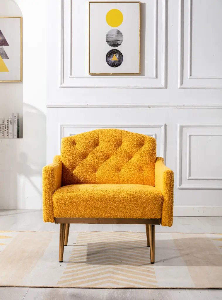 Coolmore Modern Accent Chair Arms Tufted Decorative Fabric Armchair Living Room coolmore w-395
