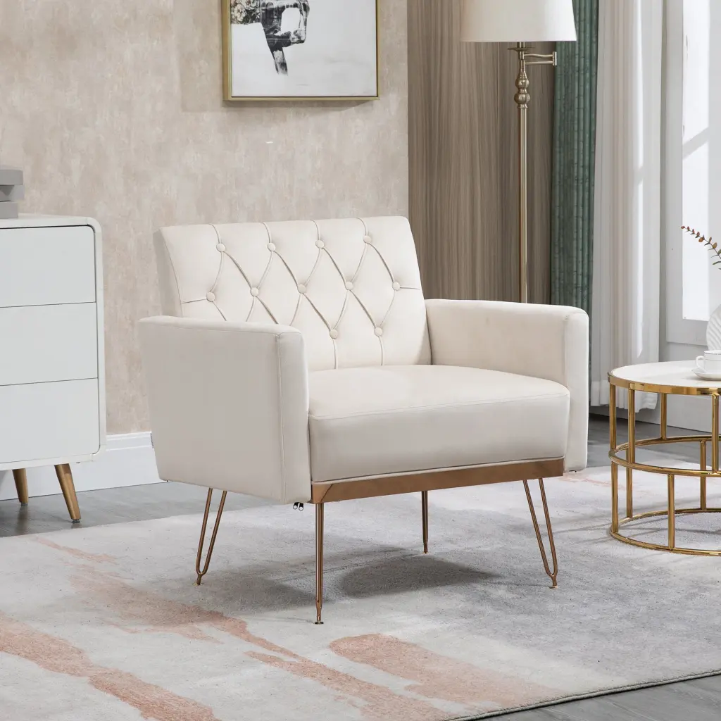 Coolmore Velvet Armchair Single Sofa Modern Tufted Upholstered Side Relax Chair Living Room coolmore w-395