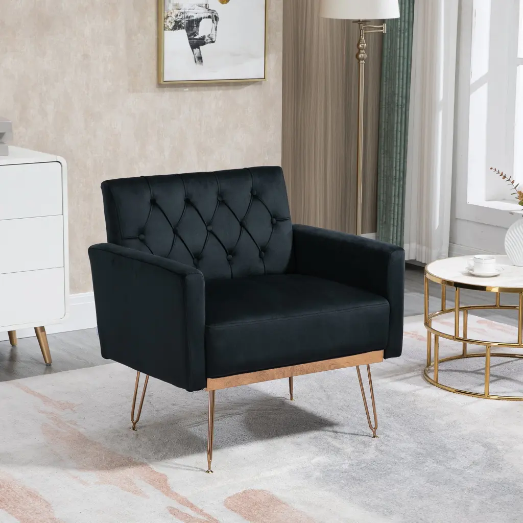 Coolmore Velvet Armchair Single Sofa Modern Tufted Upholstered Side Chair coolmore w-395