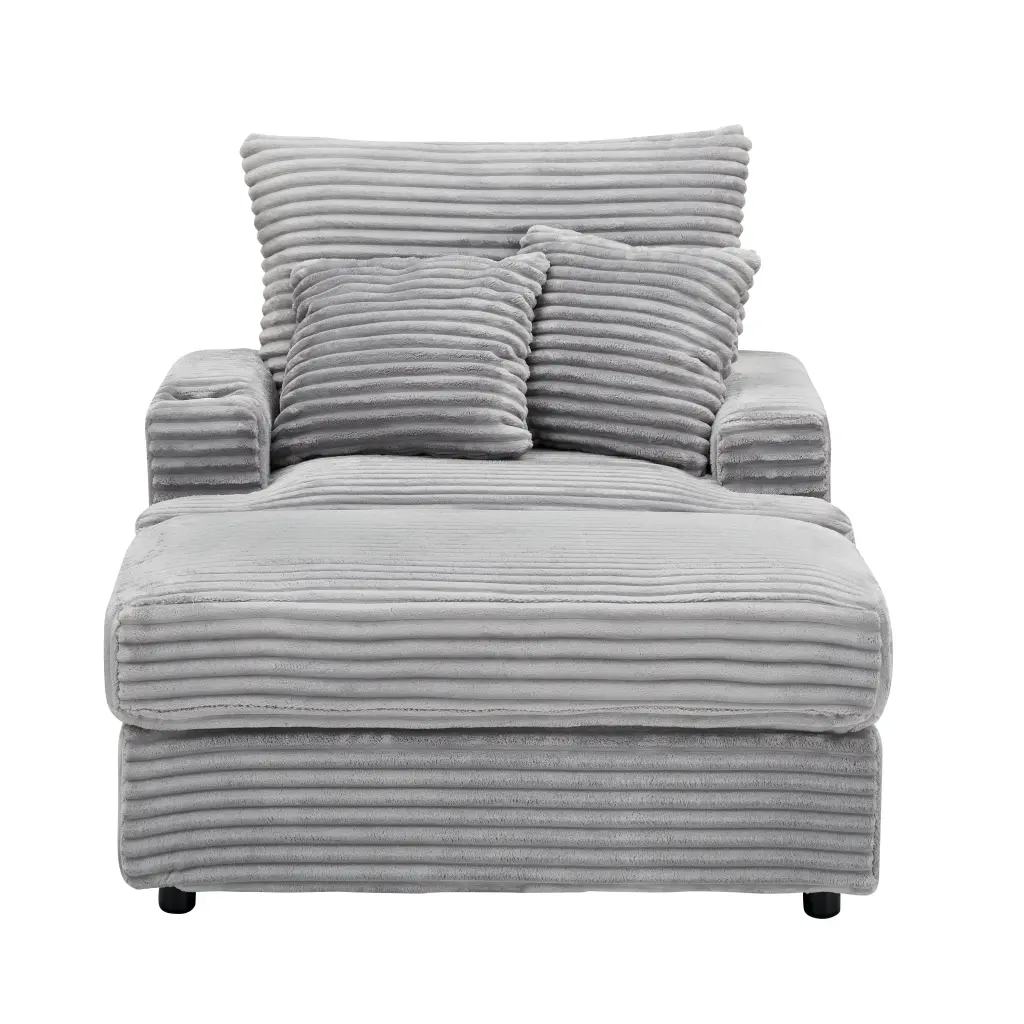 39 Inch Spring Upholstered Armchair and Ottoman Set fan chen furniture