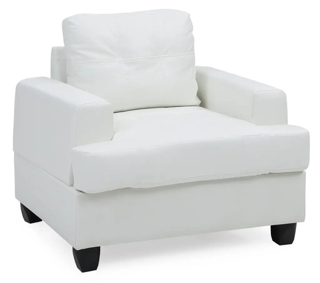 Elegant Transitional White Armchair White Foam PU glory furniture