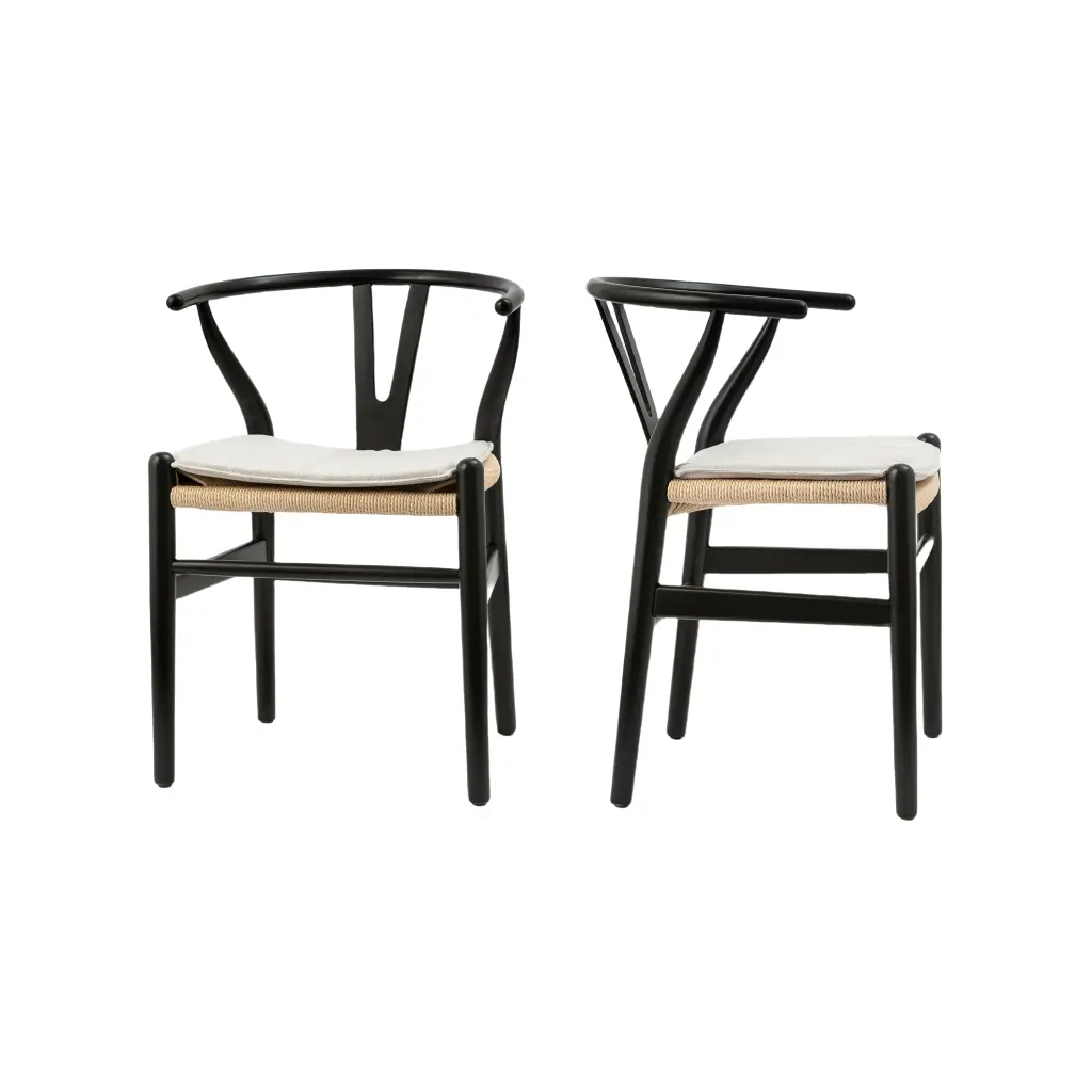 Wishbone Chairs Dining Room Solid Wood Weave Dining Armchair Set henry furniture