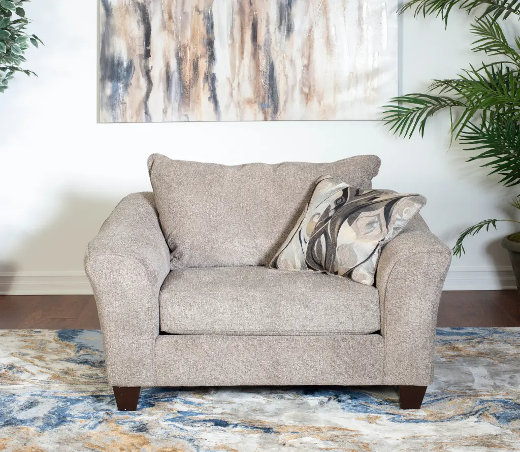 Camero Fabric Pillow Support Arm Chair Gray Espresso Primary Living Room Chair hz
