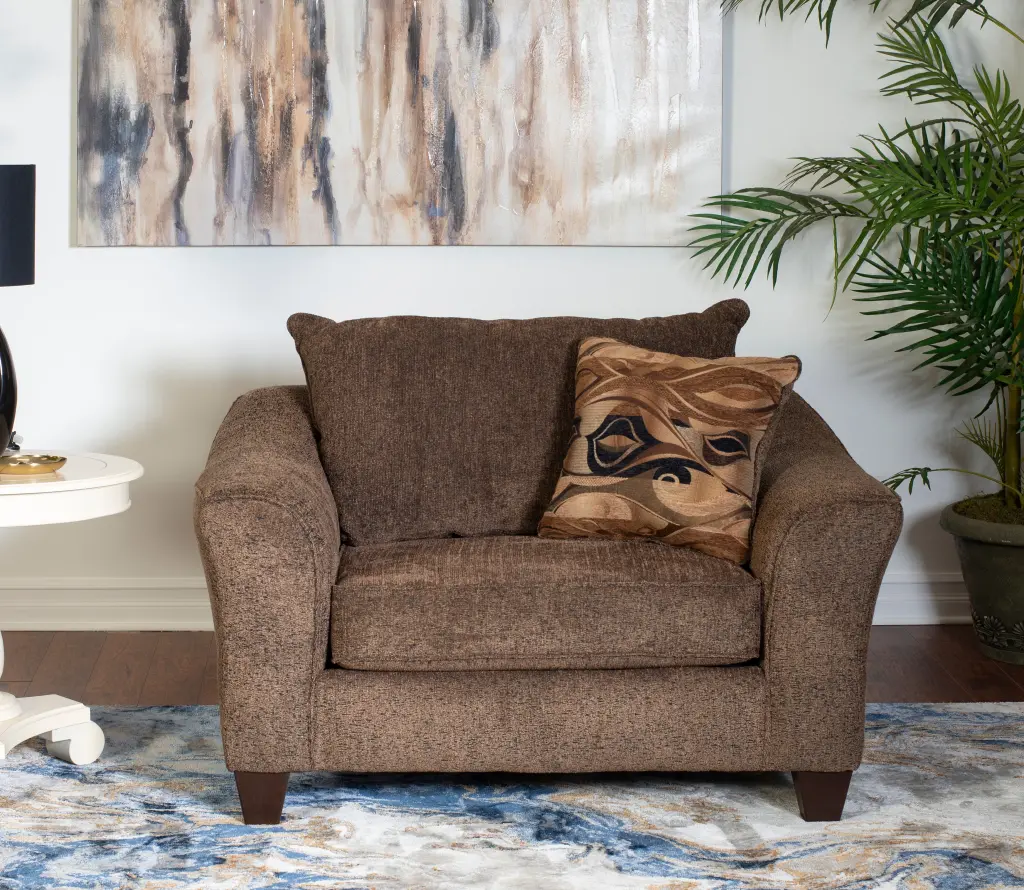 Camero Material Pillowback Arm Chair Brown Polyester hz