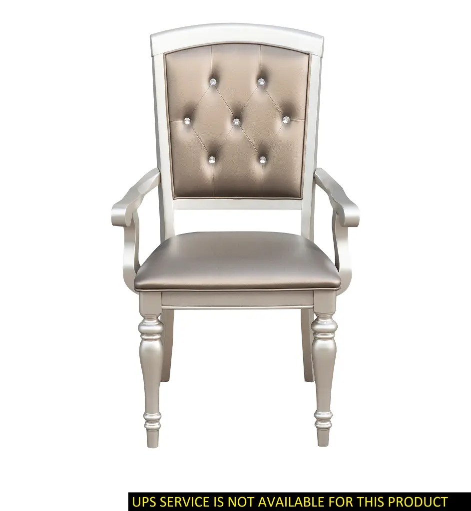 Glamorous Glass Button Tufted Arm Chairs Set 2 Shiny Metal Finish Upholstered kanepe