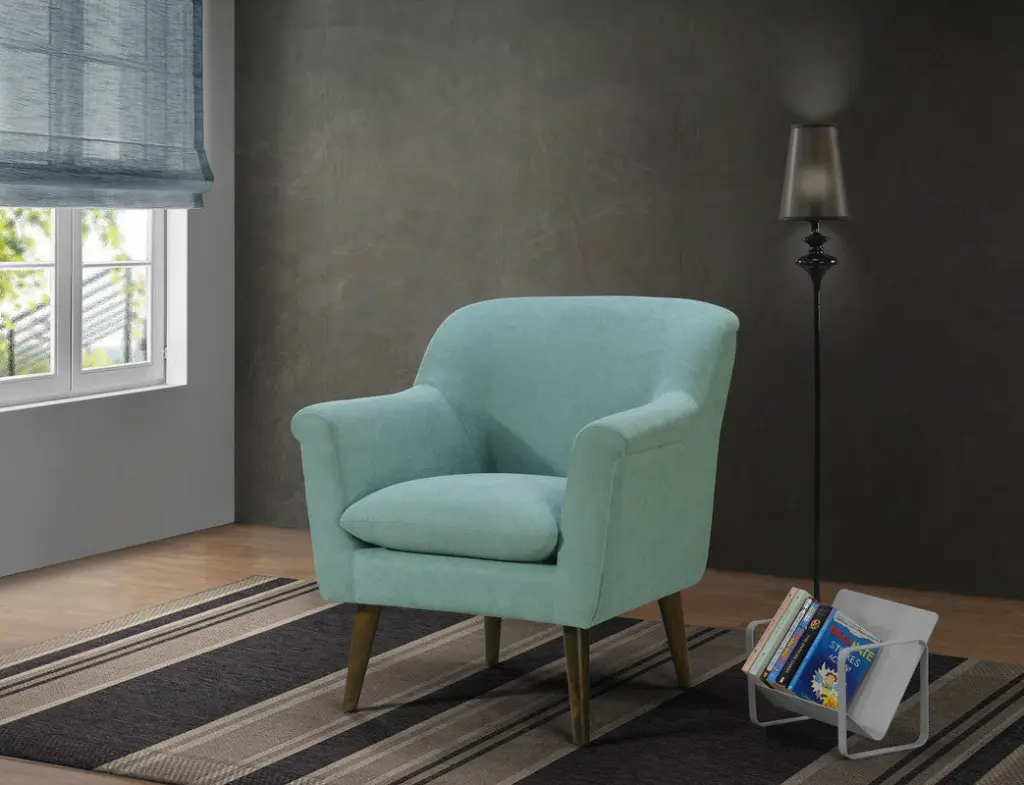 Shelby 31.5 Inch Aquamarine Teal Woven Oversized Armchair lilola home