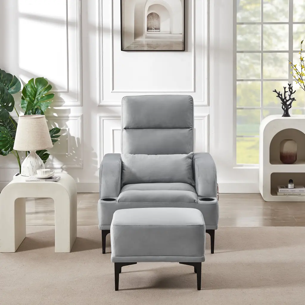 Accent Chairs Ottoman Velvet Material Armchair Bedroom Living Room meiting furniture