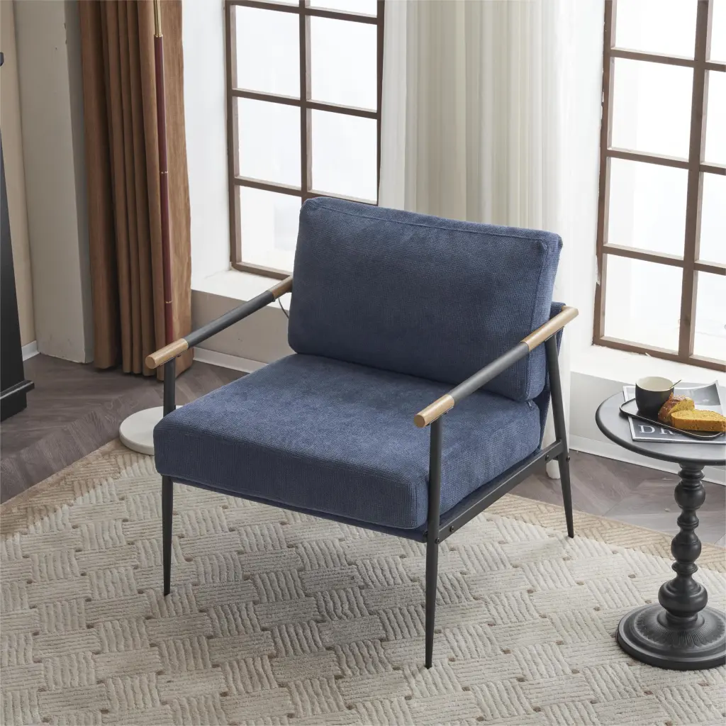 Chenille Armchair Retro Leisure Accent Chair Extra Soft Pillows ui furniture