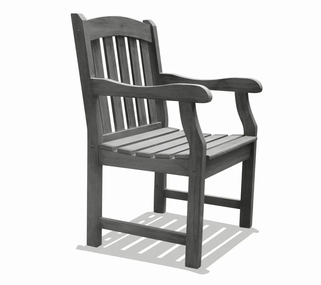 Malibu Outdoor Garden Armchair Gray Solid Timber vifah